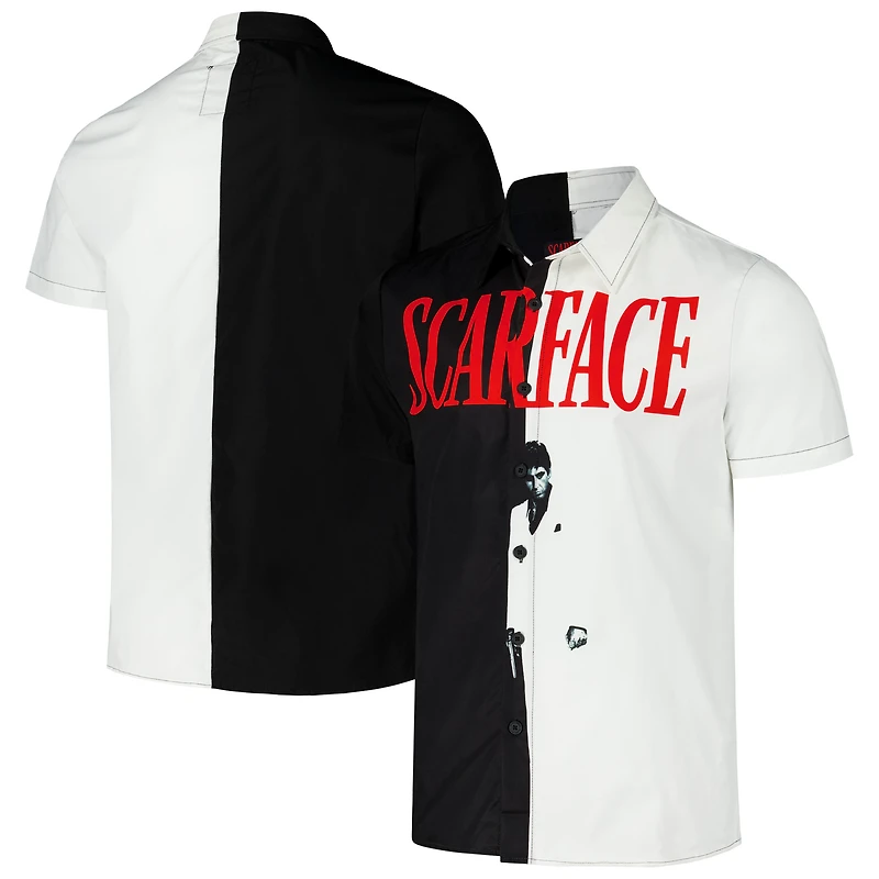 Unisex Reason Black Scarface Split Woven Button-Up Shirt