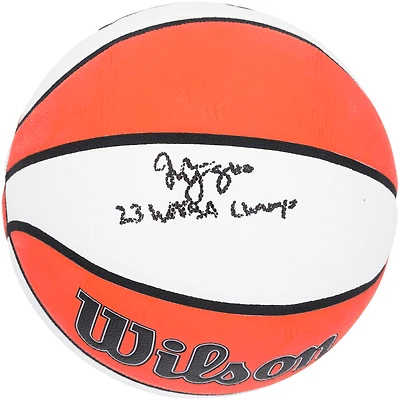 Jackie Young Las Vegas Aces Autogrpahed Wilson WNBA Authentic Series Indoor/Outdoor Basketball with "23 WNBA Champ" Inscription