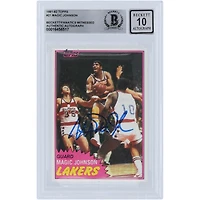 Magic Johnson Los Angeles Lakers Autographed 1981-82 Topps #21 Beckett Fanatics Witnessed Authenticated 10 Card
