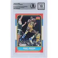 Magic Johnson Los Angeles Lakers Autographed 1986-87 Fleer #53 Beckett Fanatics Witnessed Authenticated 10 Card