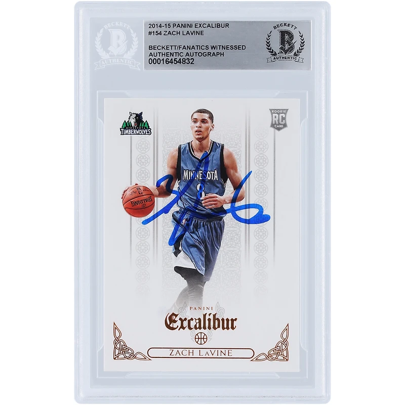 Zach LaVine Minnesota Timberwolves Autographed 2014-15 Panini Excalibur #154 Beckett Fanatics Witnessed Authenticated Rookie Card