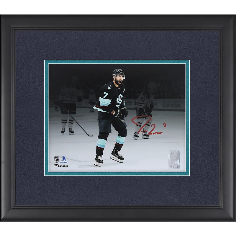 Jordan Eberle Seattle Kraken Autographed Framed 8" x 10" 2023 Stanley Cup Playoff Goal Celebration Photograph