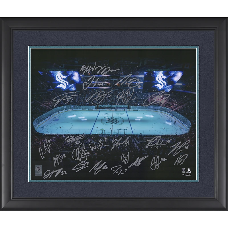 Seattle Kraken Autographed Framed 16" x 20" Opening Night Rink Photograph with 25 Signatures - Limited Edition of 99