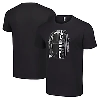 Men's Starter Black Kansas City Chiefs Half Helmet Logo T-Shirt