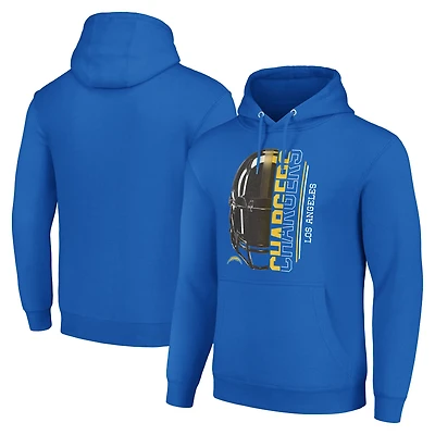 Unisex Starter Royal Los Angeles Chargers Half Helmet Logo Pullover Hoodie