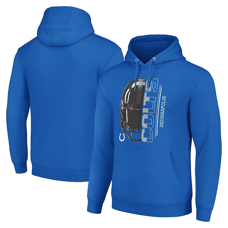 Unisex Starter Royal Indianapolis Colts Half Helmet Logo Pullover Hoodie