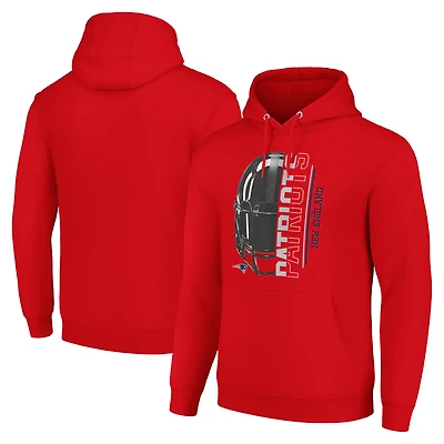Unisex Starter Red New England Patriots Half Helmet Logo Pullover Hoodie