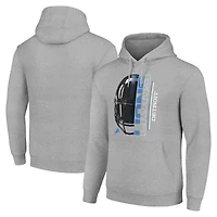 Unisex Starter Heather Gray Detroit Lions Half Helmet Logo Pullover Hoodie