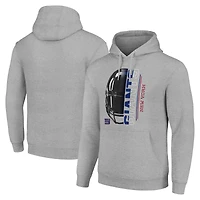 Unisex Starter Heather Gray New York Giants Half Helmet Logo Pullover Hoodie