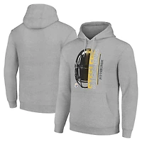 Unisex Starter Heather Gray Pittsburgh Steelers Half Helmet Logo Pullover Hoodie