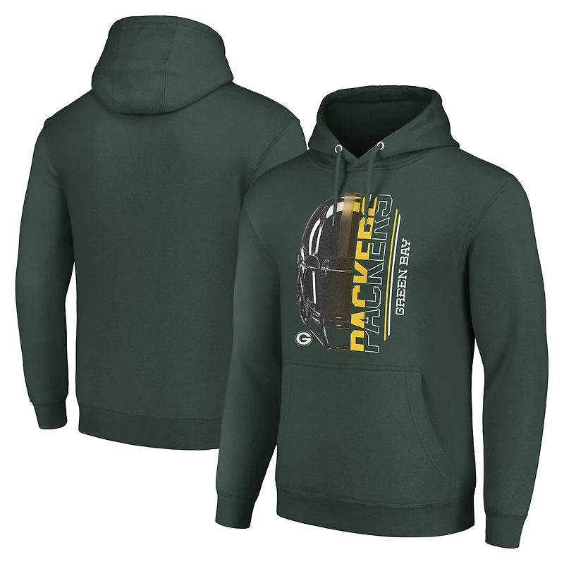 Unisex Starter Green Green Bay Packers Half Helmet Logo Pullover Hoodie