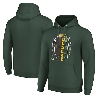Unisex Starter Green Green Bay Packers Half Helmet Logo Pullover Hoodie