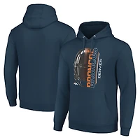 Unisex Starter Navy Denver Broncos Half Helmet Logo Pullover Hoodie