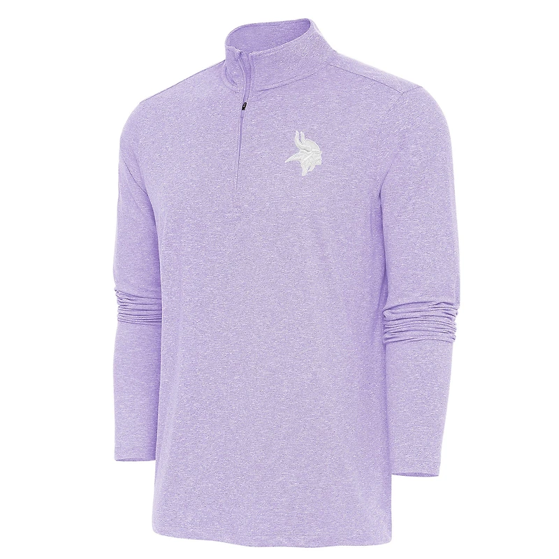 Men's Antigua Lavender Minnesota Vikings Hunk Quarter-Zip Pullover Top