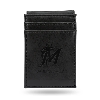 Black Miami Marlins Front Pocket Wallet