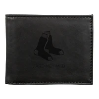 Black Boston Red Sox Laser-Engraved Billfold Wallet
