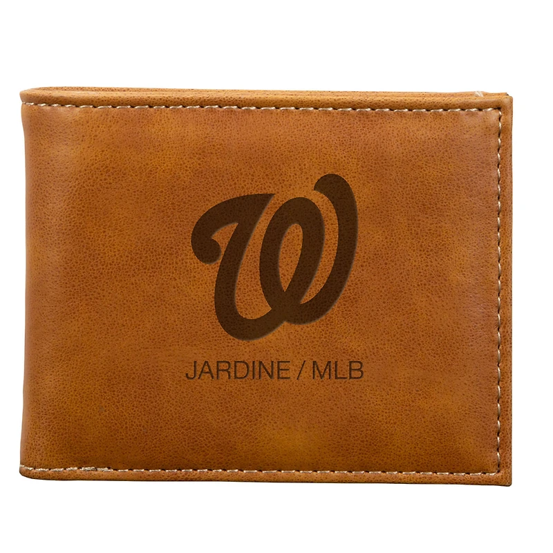 Brown Washington Nationals Laser-Engraved Billfold Wallet