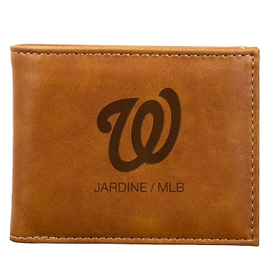Brown Washington Nationals Laser-Engraved Billfold Wallet