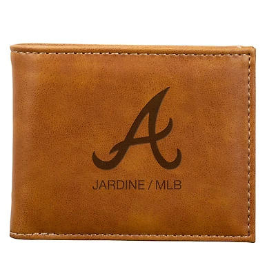 Brown Atlanta Braves Laser-Engraved Billfold Wallet