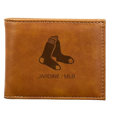 Brown Boston Red Sox Laser-Engraved Billfold Wallet