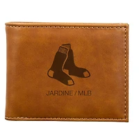 Brown Boston Red Sox Laser-Engraved Billfold Wallet