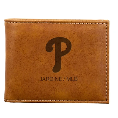 Brown Philadelphia Phillies Laser-Engraved Billfold Wallet