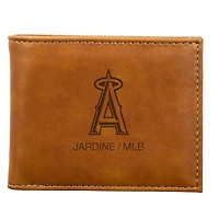 Brown Los Angeles Angels Laser-Engraved Billfold Wallet