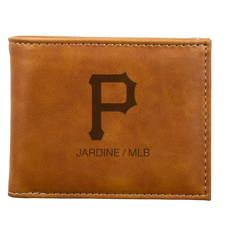 Brown Pittsburgh Pirates Laser-Engraved Billfold Wallet