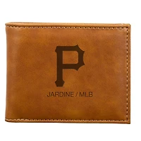 Brown Pittsburgh Pirates Laser-Engraved Billfold Wallet