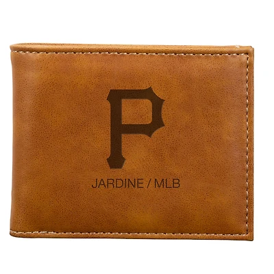 Brown Pittsburgh Pirates Laser-Engraved Billfold Wallet
