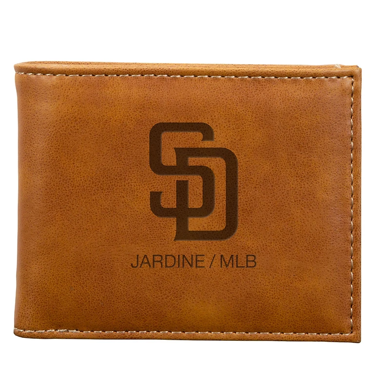 Brown San Diego Padres Laser-Engraved Billfold Wallet