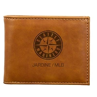 Brown Seattle Mariners Laser-Engraved Billfold Wallet