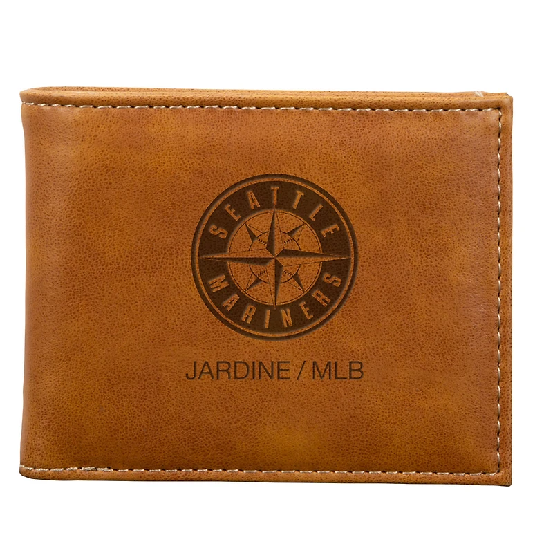 Brown Seattle Mariners Laser-Engraved Billfold Wallet