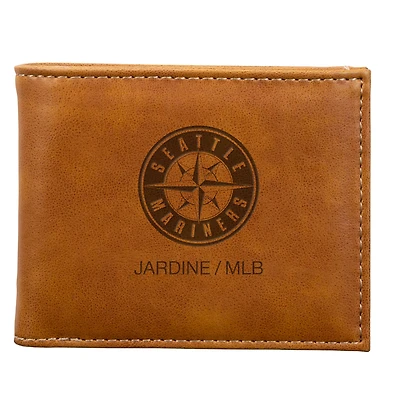 Brown Seattle Mariners Laser-Engraved Billfold Wallet