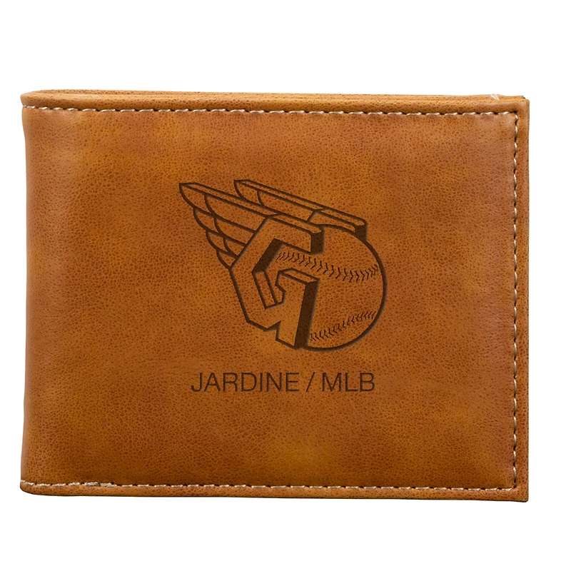 Brown Cleveland Guardians Laser-Engraved Billfold Wallet