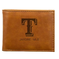 Brown Texas Rangers Laser-Engraved Billfold Wallet