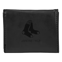 Black Boston Red Sox Laser-Engraved Trifold Wallet