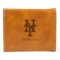 Brown New York Mets Laser-Engraved Trifold Wallet