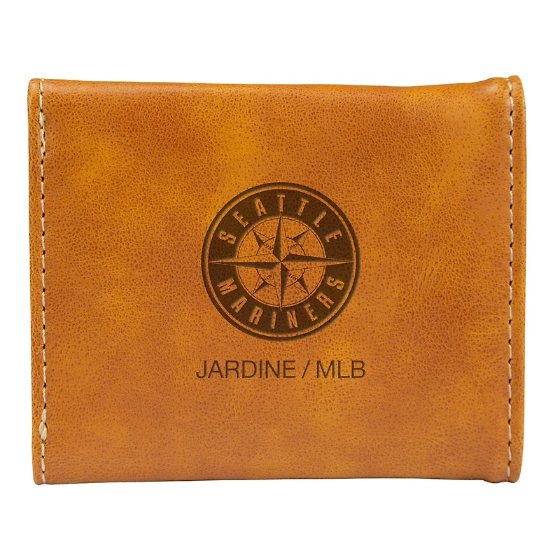 Brown Seattle Mariners Laser-Engraved Trifold Wallet