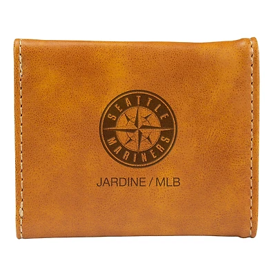 Brown Seattle Mariners Laser-Engraved Trifold Wallet