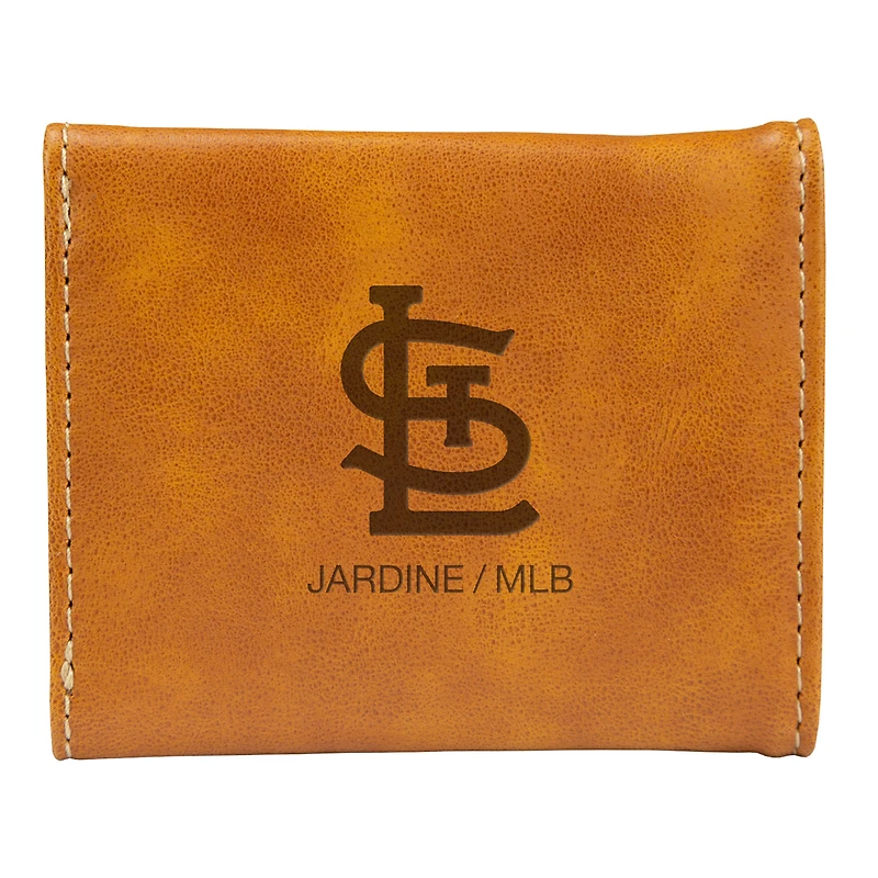 Brown St. Louis Cardinals Laser-Engraved Trifold Wallet