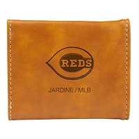 Brown Cincinnati Reds Laser-Engraved Trifold Wallet