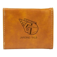 Brown Cleveland Guardians Laser-Engraved Trifold Wallet
