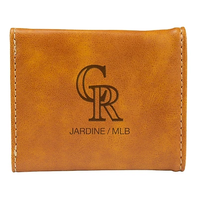 Brown Colorado Rockies Laser-Engraved Trifold Wallet