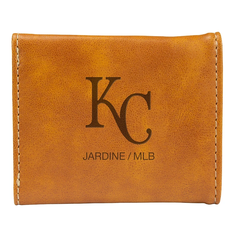 Brown Kansas City Royals Laser-Engraved Trifold Wallet