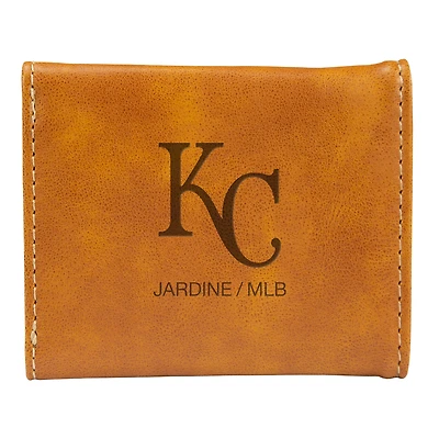 Brown Kansas City Royals Laser-Engraved Trifold Wallet