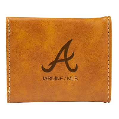 Brown Atlanta Braves Laser-Engraved Trifold Wallet