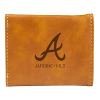 Brown Atlanta Braves Laser-Engraved Trifold Wallet