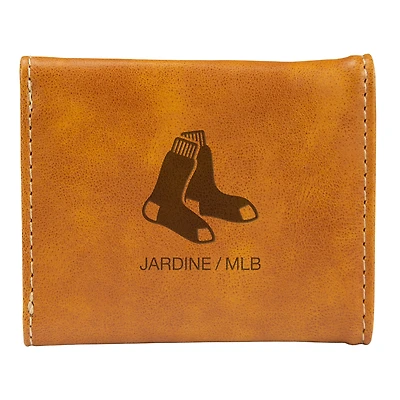 Brown Boston Red Sox Laser-Engraved Trifold Wallet