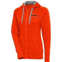 Women's Antigua  Orange Pepperdine Waves Victory Full-Zip Hoodie
